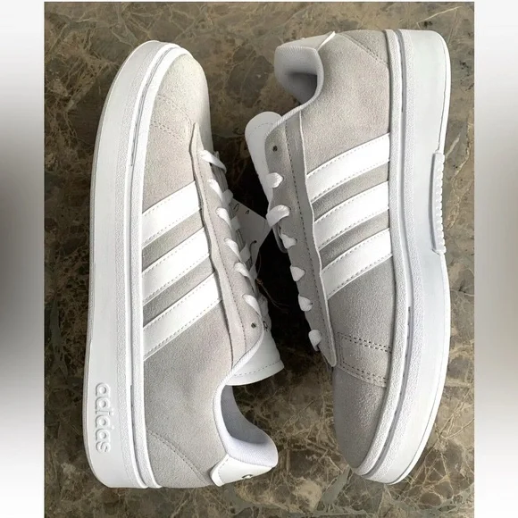 Adidas Grand Court Alpha Sneaker Suede Leather Grey White Couldfoam Comfort - Picture 6 of 15